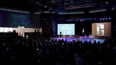 Hundreds of fact-checkers from across the globe attend the opening day of GlobalFact 11, the International Fact-Checking Network's conference in Sarajevo. (Photo: Vanja Čerimagić)